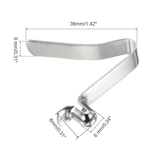 PATIKIL 8x6mm Kayak Paddle Snaps, 16 Pack Tent Pole Clips Steel V Shaped Single Pin Push Button Spring Clips Lock Tube Pole Clips for Camping Awning