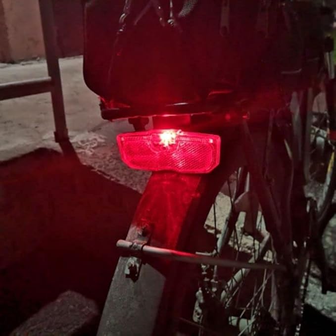 Bike Cycling Bicycle Rear Reflector Tail Light for Luggage Rack NO Battery Aluminum Alloy Reflective Taillight