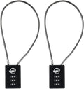 3 Digit Cable Combination Lock 12 inches Cable for School Gym Locker,Filing Cabinets,Helmet,Toolbox,Luggage Suitcase,knapsack,Black 2Pack