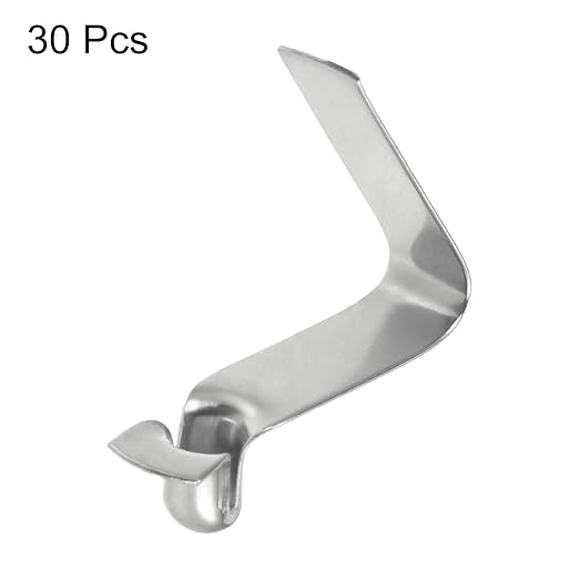 HARFINGTON 30pcs Single Button Kayak Paddle Snap Spring Clip 3.8x5.6x16.3mm 65Mn Spring Steel V-Shaped Hollow Lift Telescopic Locking Tube Pole Clips for Tent Umbrella Camping