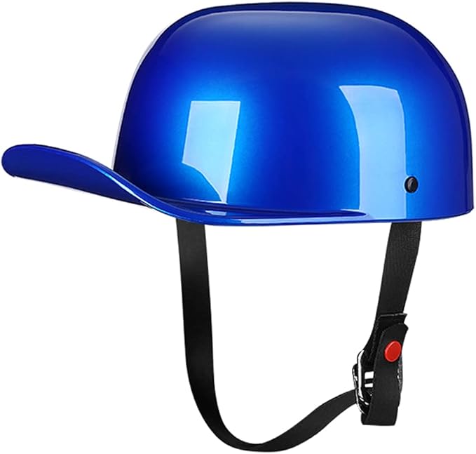 Vintage Open Face Motorcycle Helmet Retro Baseball Cap Half Helmets Men Women for Cruiser Street Scooter Moped Cap Jet with Mask Glasses - DOT Certified