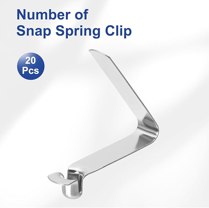 HARFINGTON 20pcs Single Button Kayak Paddle Snap Spring Clip 5x6.5x33mm 65Mn Spring Steel V-Shaped Hollow Lift Telescopic Locking Tube Pole Clip for Tent Umbrella Camping