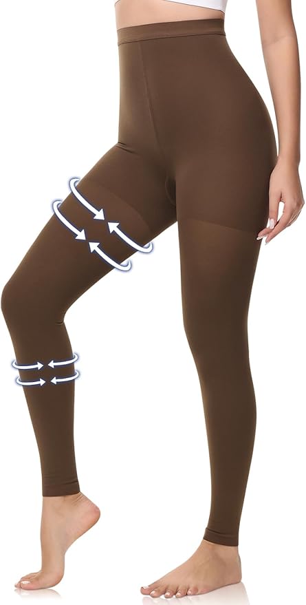 beister Medical Compression Pantyhose for Women & Men, 20-30mmHg Graduated Support Tights, Opaque Footless Waist High Compression Stockings & Leggings for Varicose Veins, Edema, Flight, DVT