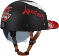 Vintage Retro Open Face Motorcycle Helmet Baseball Cap Half Helmets with pull-down Lens for Men Women Moped Cap Jet Scooter Street Cruiser - DOT Certified (Moto Rider, Large)