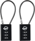 3 Digit Cable Combination Lock 5 inches Cable for School Gym Locker,Filing Cabinets,Helmet,Toolbox,Luggage Suitcase,knapsack,Black 2Pack