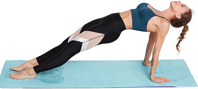 Non-Slip Yoga Towel - Superfiber Yoga Towel, hot Yoga Towel, Moisture Absorption, Sweat Absorption, for in Yoga, Pilates, hot Yoga Easy Travel. Size 25.5"x73" (1Pcs), G Colour