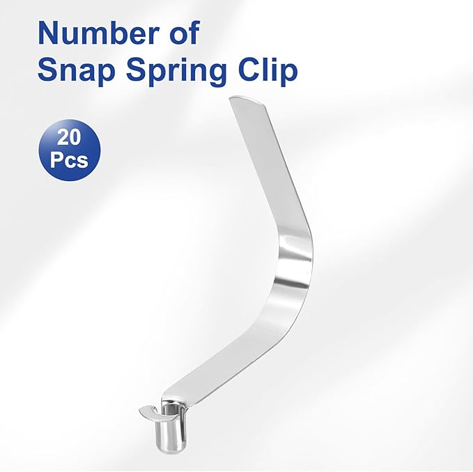 HARFINGTON Single Button Kayak Paddle Snap Spring Clip Spring Steel V-Shaped Hollow Lift Telescopic Locking Tube Pole Clips for Tent Umbrella Camping
