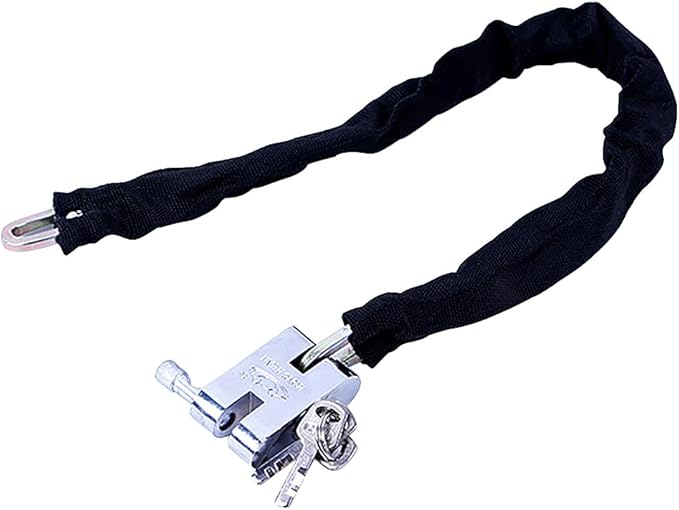 Bicycle Chain Lock Heavy Duty Safety Padlock Metal Chain Cloth Square Head Chain Lock Bicycle General Anti-Theft Lock (60CM), 26 * 60cm/(10" * 1.9 Ft)