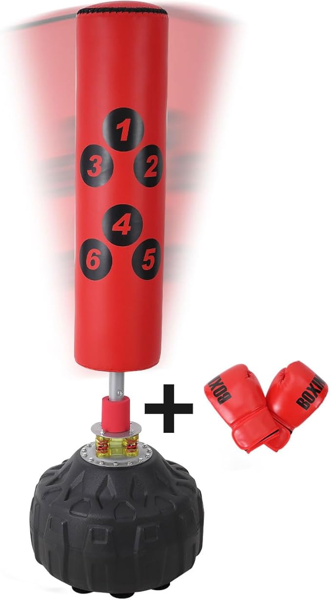 Towallmark Punching Bag with Stand - 70inch, 203lbs Bearing with Large Stable Base, Freestanding Heavy Boxing Bag for Adult Youth, Men Stand Kickboxing Bags