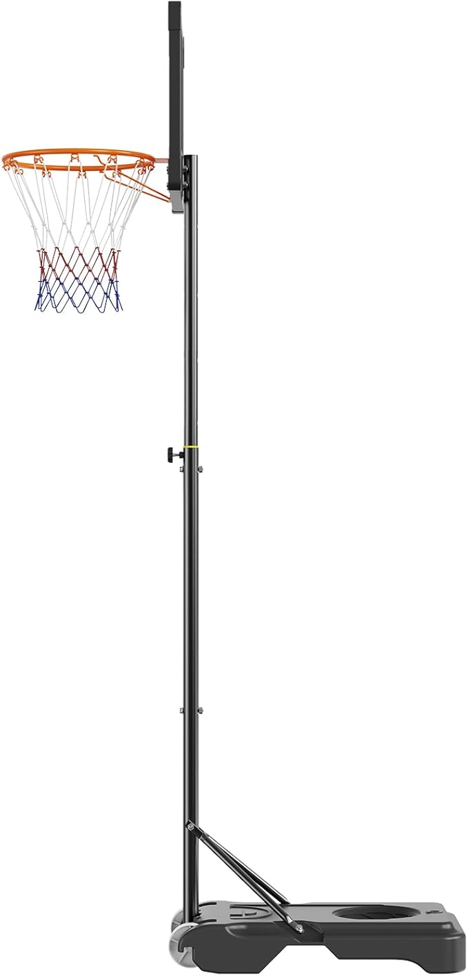 VEVOR Basketball Hoop/Rim, Adjustable Height Portable Backboard Court, Basketball Goal, Mobile Stand with Wheels Weighted Base, Youth&Adults, Outdoor/Indoor