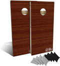 Slick Woody's Professional-Grade Cornhole Boards - 4'x2' Solid Wood Regulation Woodgrain Flag Bean Bag Toss Game with 8 Resin Filled Bags