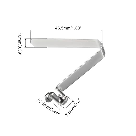 PATIKIL 10.5x7.5mm Kayak Paddle Snaps, 16 Pack Tent Pole Clips Steel V Shaped Single Pin Push Button Spring Clips Lock Tube Pole Clips for Camping Awning