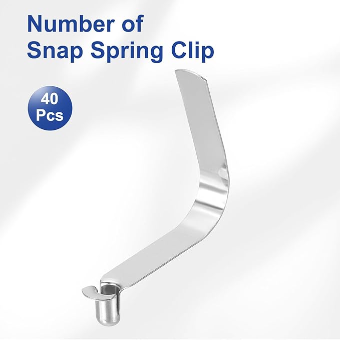 HARFINGTON Single Button Kayak Paddle Snap Spring Clip Spring Steel V-Shaped Hollow Lift Telescopic Locking Tube Pole Clips for Tent Camping