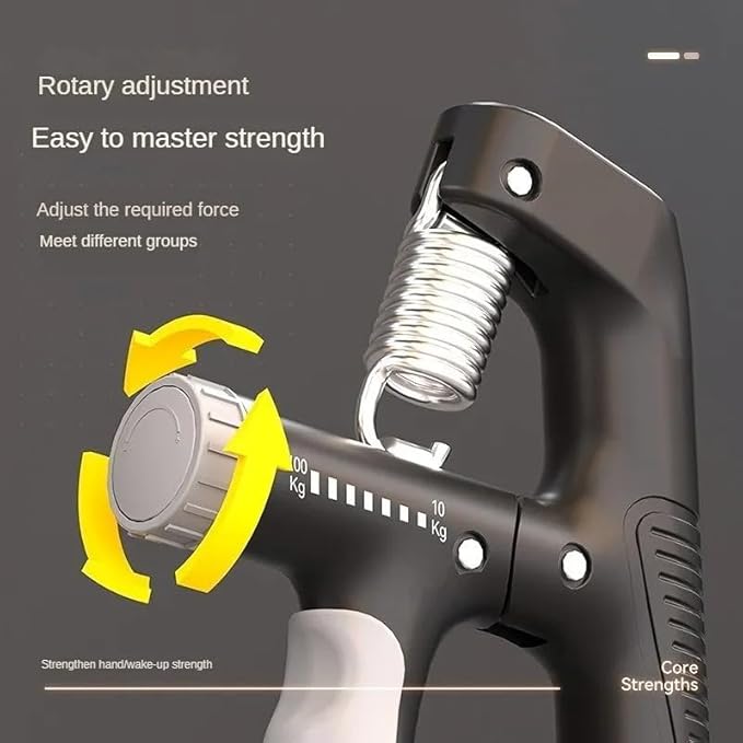 Hand Gripper Strengthener, Adjustable Resistance 22-220Lbs (10-100kg) Forearm Exerciser, Grip Strength Trainer for Muscle Building & Injury Recovery, Aerobic Hands