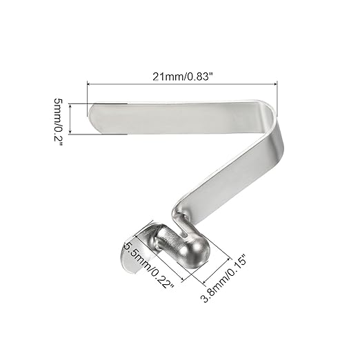 PATIKIL 5.5x3.8mm Kayak Paddle Snaps, 10 Pack Tent Pole Clips Steel V Shaped Single Pin Push Button Spring Clips Lock Tube Pole Clips for Camping Awning