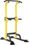Dland Power Tower Pull Up Bar Dip Station and Height Adjustable Dip Bar Stand, Multi-Function Home Gym Exercise Equipment Strength Training Fitness Workout Station