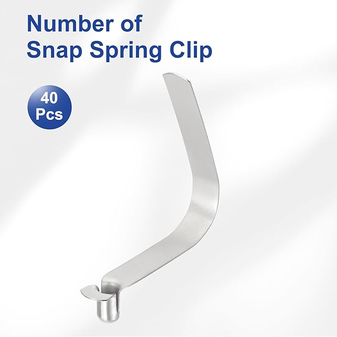 HARFINGTON Single Button Kayak Paddle Snap Spring Clip Spring Steel V-Shaped Hollow Lift Telescopic Locking Tube Pole Clips for Tent Camping