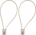 3 Digit Cable Combination Lock 20 inches Cable for School Gym Locker,Filing Cabinets,Helmet,Toolbox,Luggage Suitcase,knapsack,Gold 2Pack
