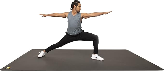Pogamat Premium Exercise Mat 6’ x 4’ x ¼” | Non-Slip, Extra-Thick, Durable Floor Protection Mat for Home Gym Workouts, HIIT, Cardio & Yoga | Tear-Resistant, Noise-Reducing Surface for All Floors