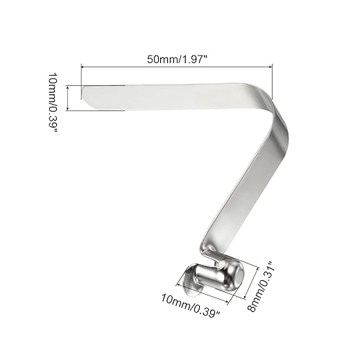 PATIKIL 10x8mm Kayak Paddle Snaps, 16 Pack Tent Pole Clips Steel V Shaped Single Pin Push Button Spring Clips Lock Tube Pole Clips for Camping Awning