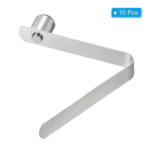 PATIKIL 8x6.5mm Kayak Paddle Snaps, 10 Pack Tent Pole Clips Steel V Shaped Single Pin Push Button Spring Clips Lock Tube Pole Clips for Camping Awning