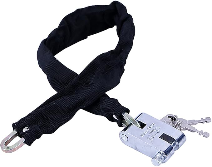 Bicycle Chain Lock Heavy Duty Safety Padlock Metal Chain Cloth Square Head Chain Lock Bicycle General Anti-Theft Lock (60CM), 26 * 60cm/(10" * 1.9 Ft)