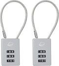 3 Digit Cable Combination Lock 5 inches Cable for School Gym Locker,Filing Cabinets,Helmet,Toolbox,Luggage Suitcase,knapsack,Grey 2Pack