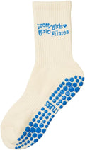 Crew Half Calf Grip Socks, Cutest Fruits Pilates Socks, Ruffle socks, Non-Slip, Barre Yoga Fitness
