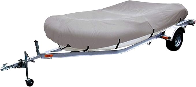 Trailerable Inflatable Boat Cover, Heavy Duty UV Resistant Waterproof for Inflatable and Rib Rigid Inflatable Boat, Dinghy Boat Storage Fits Fits up to 12.5ft Long