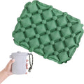 TRIWONDER Ultralight Inflatable Seat Cushion Seat Pad with Air Pump, Easy to Inflate & Deflate Compact Air Pad with Storage Bag for Camping Fishing Office Airplane Stadium Car (Green with Pump)