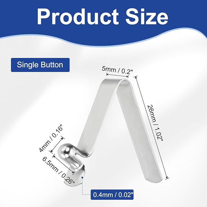 HARFINGTON Single Button Kayak Paddle Snap Spring Clip Spring Steel V-Shaped Hollow Lift Telescopic Locking Tube Pole Clips for Tent Umbrella Camping