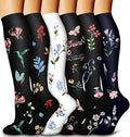 6 Pack Copper Compression Socks for Women and Men Circulation-Best Support for Medical, Running,Nursing,Athletic