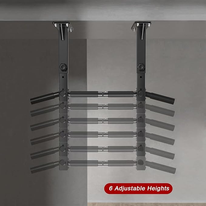 Wall Mount Pull Up Bar, Joist Mount Pull Up Bar, Beam and Rafter Mounted Chin Up Bar for Home Gym With Wood Mount and Wall Mount Screws