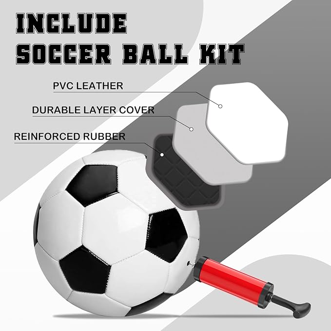 6x4FT Kids Soccer Goal for Backyard Set Portable Soccer Goal with Ball Pump and Cones Soccer Net Set of 2 Training Equipment Outdoor Sports Gift