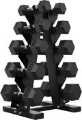 Hex Dumbbell Sets with Rack, 60-550 lb Rubber Encased Exercise & Fitness Dumbbells Set with Rack Option, Hand Weight for Strength Training, Weight Dumbbells