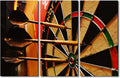 Large Sports Theme Modern 3 Panels Gallery Wrapped Dart Hits the Bullseye Giclee Canvas Prints Amazing Dart Plate Photo Paintings on Canvas Wall Art for Living Room Home Decor Ready to Hang(40"Wx60"H)