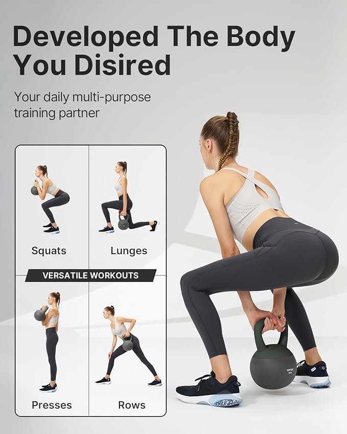 YOTTOY Soft Kettlebell, Set for Strength Training Kettlebells & Home Workouts, Soft-Sided Cushioned Base, Wide-Handle - Ideal for Men, Women, & Beginners