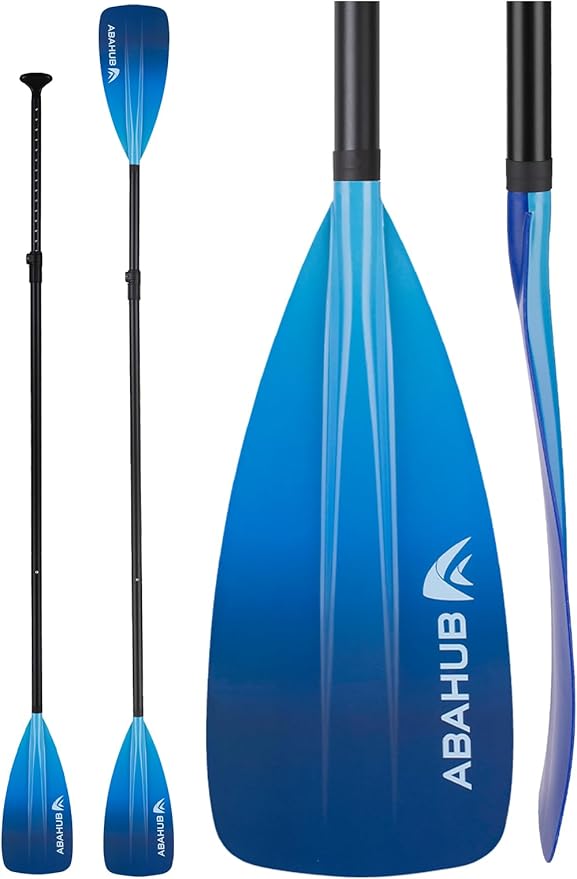 Abahub SUP Paddle - 3 Piece Adjustable Paddles - Lightweight Stand-up Paddle Oars for Paddleboard, Adjustable Aluminum Alloy Shaft 68" - 84", Black/Blue/Green/Orange/Red/Yellow Plastic Nylon Blade