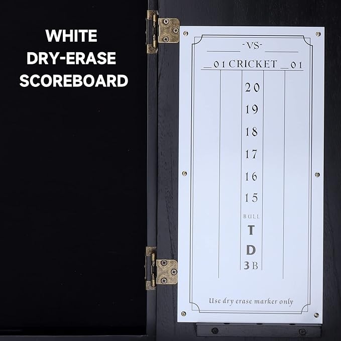 GSE Games & Sports Expert Professional Solid Wood Classic Official Size Dartboard Cabinet with Dart Scoreboard for Game Room. Dartboard & Darts Not Included