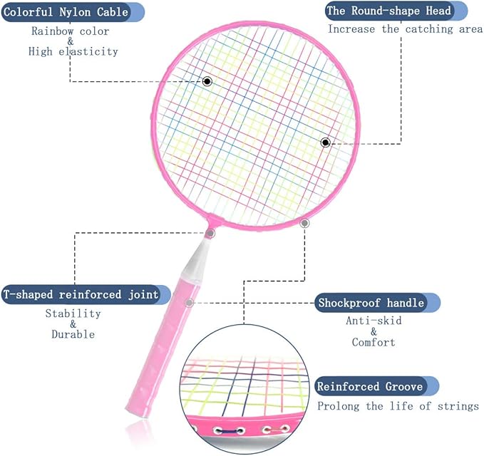 Badminton Rackets for Children,12 in 1 Shuttlecocks Racquet Sports Set w/Lightweight Carrying Bag for Kids Professionals Beginner Players Indoor Outdoor Sport Game