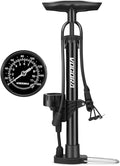 Bike Pumps for Bicycle Tyres with Pressure Gauge, Portable with Presta & Schrader Valves, Bike Air Pump, Foot Pump for Tires, Inflatables & Balls