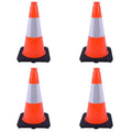 4 Pack 18" Orange PVC Traffic Safety Cones with Weighted Black Base – Durable High-Visibility Cones for Parking, Construction, Roadwork, and Driving Practice (Orange, 18 inch -4 Pack)