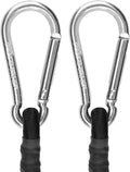 ZHOUBIN 24 Inch Black Bungee Cords with Carabiner Hooks, 2Pcs