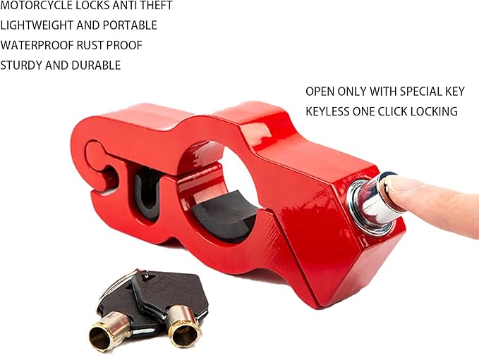 Motorcycle Brake Lock, Heavy Duty Motorcycle Locks Anti Theft, Motorcycle Accessories for Moped Dirt Bike Scooter and ATV