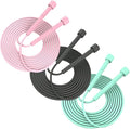 3 Pack Lightweight Adjustable Kids Jump Rope Home Fitness, Tangle Free Skipping Rope, Speed Jumping Rope for Kids, Women Men Jumping Rope for Workout