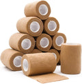 12 Rolls Elastic Self Adhesive Bandage Wrap 3 Inch, Breathable Non Woven Cohesive Bandage, Vet Wrap for Dogs, Ankle Sprains Swelling Medical First Aid Tape, Sports Athletic Tape Tan