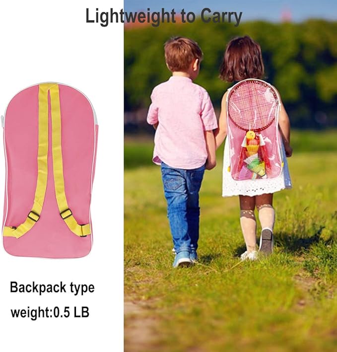Badminton Rackets for Children,12 in 1 Shuttlecocks Racquet Sports Set w/Lightweight Carrying Bag for Kids Professionals Beginner Players Indoor Outdoor Sport Game