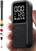 Mini Electric Bike Pump,120 PSI Bike Pump Portable with Guage Auto Stop, Bicycle Pump with Presta and Schrader, Bike Tire Pump Valve for Road Bicycle, Mountain Bike, E-Bike,Sports Ball