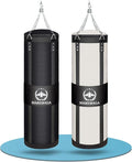 4FT Canvas Punching Bags for Adults, Hanging Heavy Boxing Bag for Kickboxing Karate Taekwondo Muay Thai Training, Max Load-Bearing 180 Lbs (Unfilled)