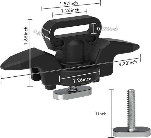 1007 Kayak Anchor Cleat Compatible with Kayak Track Light/Medium Duty Polymer Kayak Mount Track Kayak Low Profile Track Mount